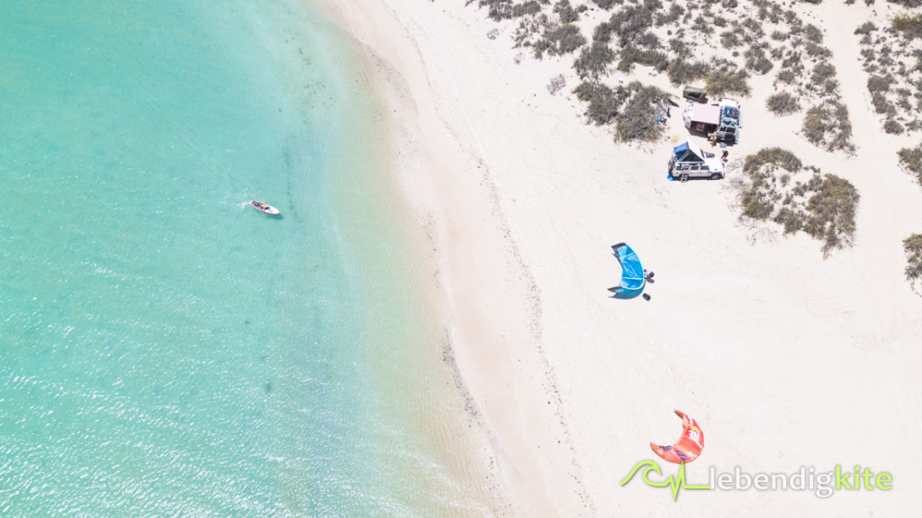 Westaustralien Camping direkt am Strand bester Kitespot